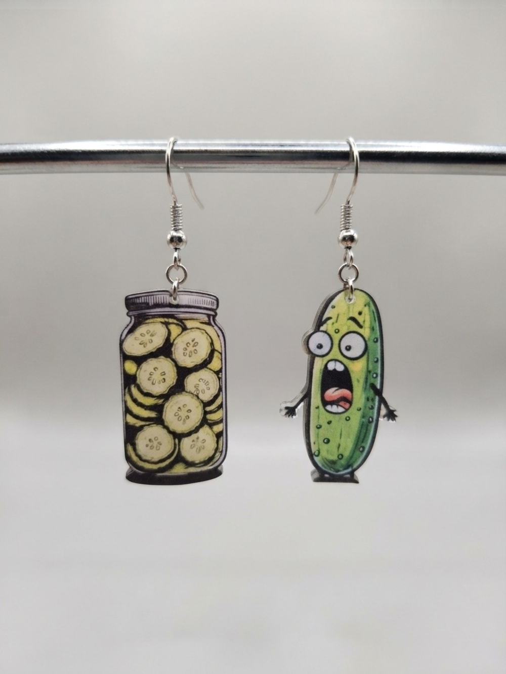 NEW Handmade Ermagerd Jar & Pickle Earrings  (0400)